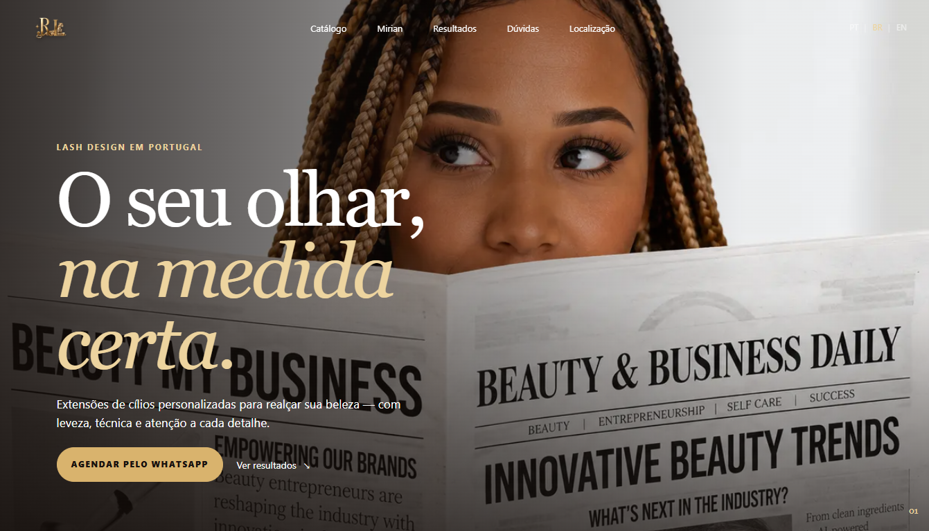 Site internacional de lash design Mirian Lash